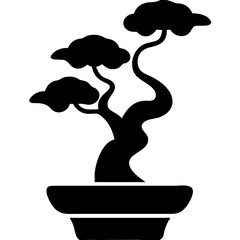 Creative details bonsai Tree icon vector illustration 
