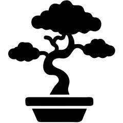 Creative details bonsai Tree icon vector illustration 
