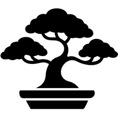 Creative details bonsai Tree icon vector illustration 
