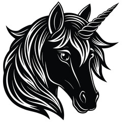 unicorn face isolated vector design