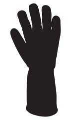 Isolated black glove clip art for protection and safety in industrial and medical applications silhouette