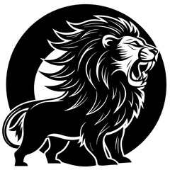 lion vector silhouette illustration isolated on white background