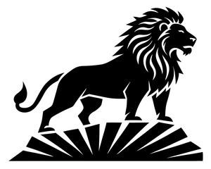 lion vector silhouette illustration isolated on white background