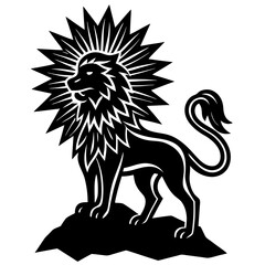 lion vector silhouette illustration isolated on white background