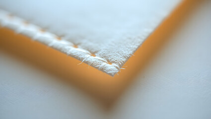 Macro Photograph of Envelope Seal Edge Detailed Texture and Stitching