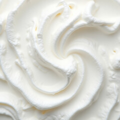 Delicate Texture of Smooth White Whipped Cream Close-Up
