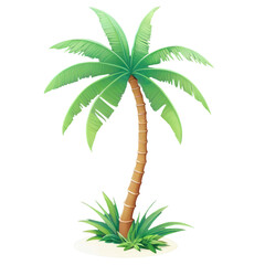 Paradise Scene with Palm Tree