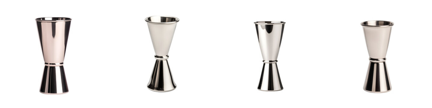 Stainless steel bartender's jigger measuring cups