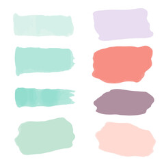 set of watercolor paint splashes