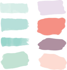 set of watercolor paint splashes