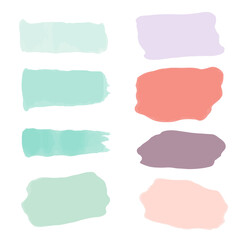 set of watercolor paint splashes