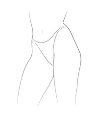 woman panties bikini black and white drawing