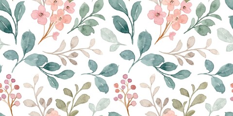 Delicate Watercolor Floral Seamless Pattern