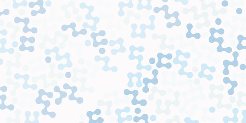 Vector abstract blue background frame of geometric shapes. Circular ornament. Pattern of dots, particles, molecules, fragments