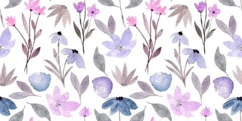 Delicate Watercolor Floral Pattern in Soft Pastels