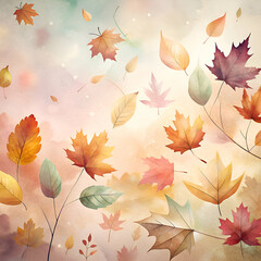 Autumn leaves in the gentle breeze.