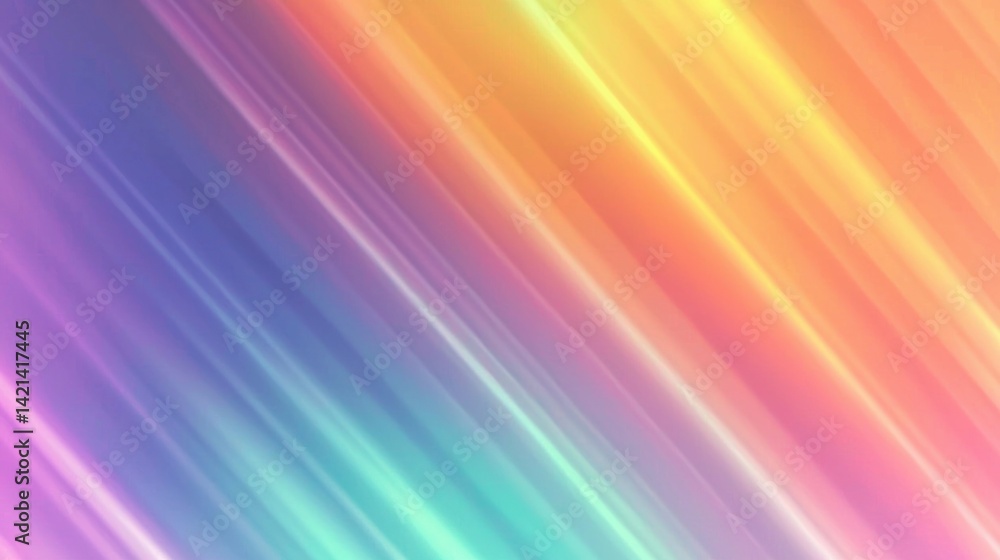 Poster Diagonal colorful streaks of light create a vibrant abstract background.