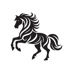 create simple black Horse Silhouette Vector with white background