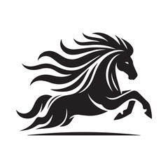 create simple black Horse Silhouette Vector with white background