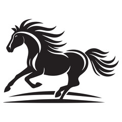 create simple black Horse Silhouette Vector with white background