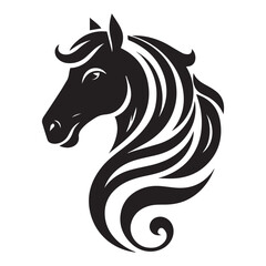 create simple black Horse Silhouette Vector with white background