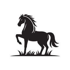 create simple black Horse Silhouette Vector with white background