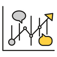 Statistical Analysis and Reporting vector Icon design