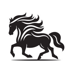 create simple black Horse Silhouette Vector with white background