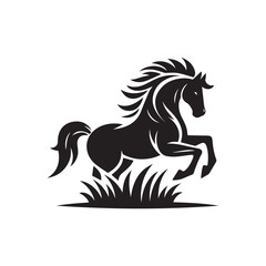 create simple black Horse Silhouette Vector with white background