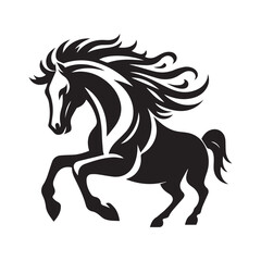 create simple black Horse Silhouette Vector with white background