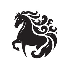 create simple black Horse Silhouette Vector with white background