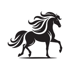 create simple black Horse Silhouette Vector with white background