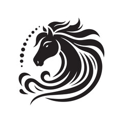 create simple black Horse Silhouette Vector with white background