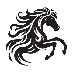 create simple black Horse Silhouette Vector with white background	

