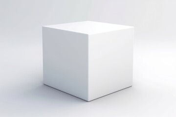 White cube on a white background. 