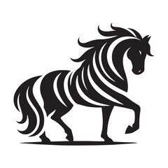 create simple black Horse Silhouette Vector with white background	
