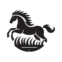 create simple black Horse Silhouette Vector with white background	
