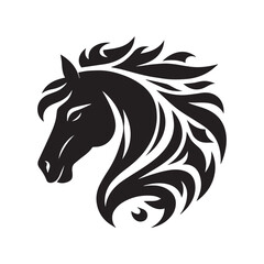 create simple black Horse Silhouette Vector with white background	
