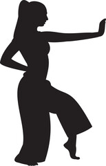 Karate Silhouette . Martial Arts Stance. A striking silhouette illustration of a karateka in a powerful stance, demonstrating a punch and block.