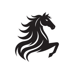 create simple black Horse Silhouette Vector with white background	
