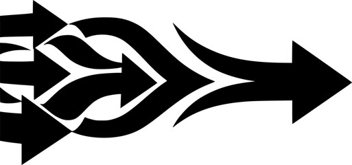Merging arrows streamline process concept image. Clipart image isolated on white background.
