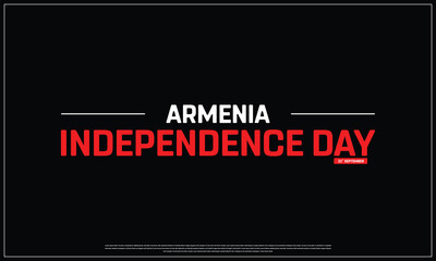 Fototapeta premium Armenia Independence Day on a black background, Vector design of Independence Day of Armenia, Typographic Design of Armenia National Day, Flag typography of Armenia