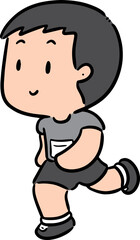Illustration of kid running
