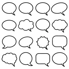 Collection of speech bubbles in various shapes