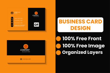 Corporate business Card Template Geometric shape Colorful concepts print design organized layout vector file.