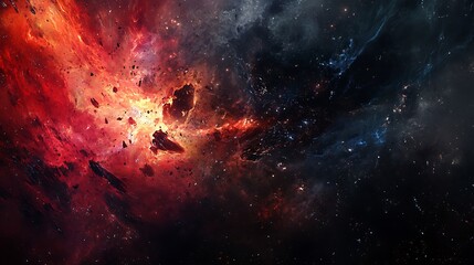 Obraz premium Abstract Space Nebula with Stars and Cosmic Dust