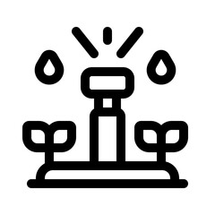 Sprinkler Irrigation Line Icon. Single icon, line vector icon