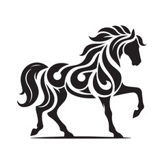 create simple black Horse Silhouette Vector with white background	
