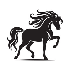 create simple black Horse Silhouette Vector with white background	
