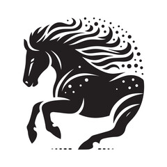 create simple black Horse Silhouette Vector with white background	
